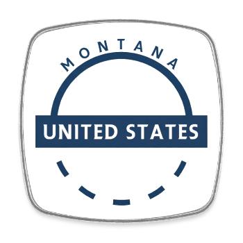 Montana US Emblem Bague Ronde - Magnet carré - blanc - Devant