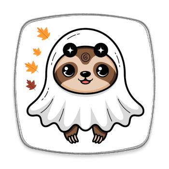  Süßes Faultier Halloween Geist Design mit - Viereckiger Kühlschrankmagnet - Weiß - Vorne