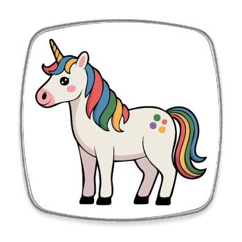 Einhorn - Viereckiger Kühlschrankmagnet - Weiß - Vorne