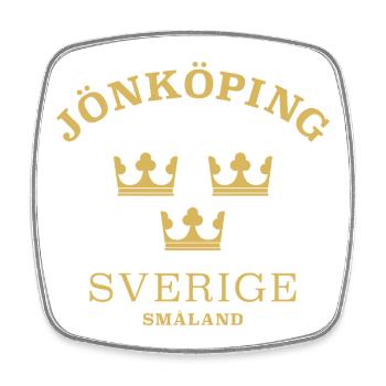 Jönköping, Sverige, Suède - Magnet carré - blanc - Devant