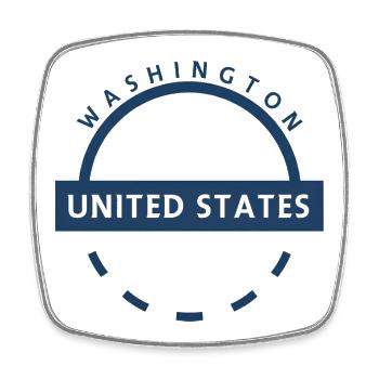 Emblem-Kreis der Washingtoner Staaten - Viereckiger Kühlschrankmagnet - Weiß - Vorne