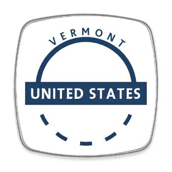Vermont États-Unis Insigne - Magnet carré - blanc - Devant