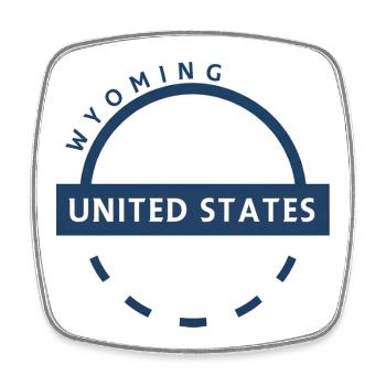 Insigne de cercle du Wyoming des États-Unis - Magnet carré - blanc - Devant