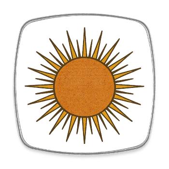 Vintage Radiant Sun - Square fridge magnet - white - Front