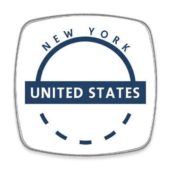 New York Arc Abzeichen Vintage - Viereckiger Kühlschrankmagnet - Weiß - Vorne