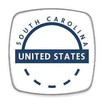 Emblem der Vereinigten Staaten von South Carolina - Viereckiger Kühlschrankmagnet - Weiß - Vorne
