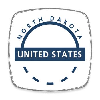 Emblemmotiv von North Dakota - Viereckiger Kühlschrankmagnet - Weiß - Vorne