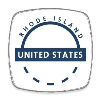 Rhode Island USA Round logo - Square fridge magnet - white - Front
