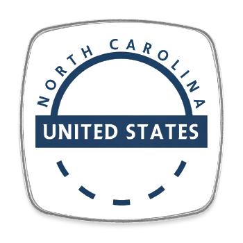 Staatssymbol von North Carolina - Viereckiger Kühlschrankmagnet - Weiß - Vorne