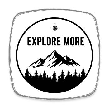 Explorer - Square fridge magnet - white - Front