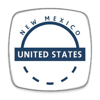 New Mexico USA-Abzeichen - Viereckiger Kühlschrankmagnet - Weiß - Vorne