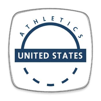 USA Sports Emblem Round Ring - Square fridge magnet - white - Front