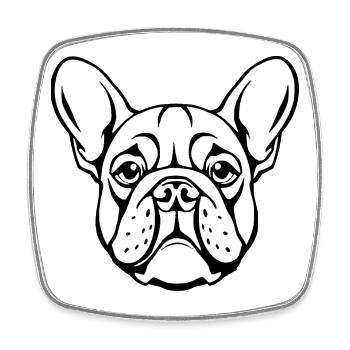 Bulldog chien tête de chien T-shirt cadeau - Magnet carré - blanc - Devant