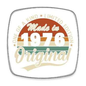 1976 Vintage Retro Birthday Gift - Square fridge magnet - white - Front