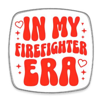 Firefighter Era Fire Brigade Volunteer Training - Square fridge magnet - white - Front