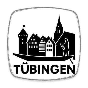 Tübingen Baden Württemberg - Magnet carré - blanc - Devant