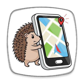 Lustig Igel Smartphone GPS Stadtplaner Geocaching - Viereckiger Kühlschrankmagnet - Weiß - Vorne