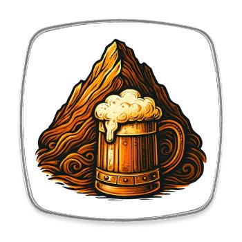Bergbier Landschaft: Hopfenfeuer - Viereckiger Kühlschrankmagnet - Weiß - Vorne