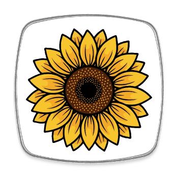 Sonnenblume Radiant Center Motiv - Viereckiger Kühlschrankmagnet - Weiß - Vorne