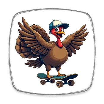 Thanksgiving Truthahn Jungs - Viereckiger Kühlschrankmagnet - Weiß - Vorne