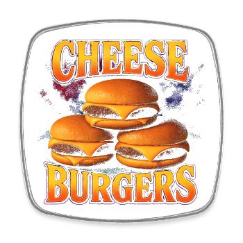 Cheeseburger Favorite Food Funny Weird 90s - Square fridge magnet - white - Front