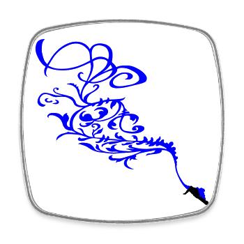 Snowboard Ornament - Square fridge magnet - white - Front