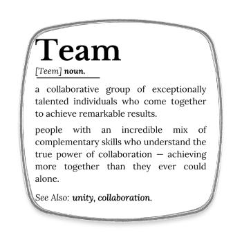 Team Definition  - Square fridge magnet - white - Front