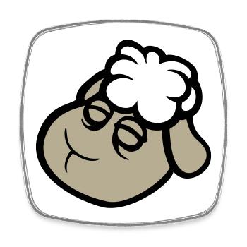 sheep face sad tired exhausted sleeping sweet - Square fridge magnet - white - Front
