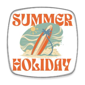 Summer Holiday - Viereckiger Kühlschrankmagnet - Weiß - Vorne