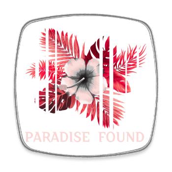 Paradise Found Tropical Hibiscus - Square fridge magnet - white - Front