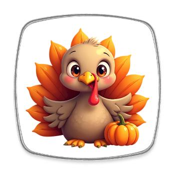 Thanksgiving Truthahn Baby - Viereckiger Kühlschrankmagnet - Weiß - Vorne