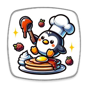 Waffle Iron Fan Waffle Baker Outfit - Square fridge magnet - white - Front