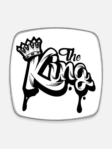 the king - Square fridge magnet - white