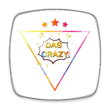 DAS CRAZY C+ - Viereckiger Kühlschrankmagnet - Weiß - Vorne