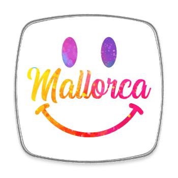 Mallorca Watercolors Smiley - Square fridge magnet - white - Front