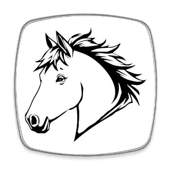 T-shirt personnalisé chevaux cadeau cavalier - Magnet carré - blanc - Devant