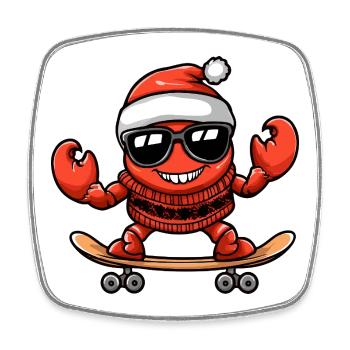 Crab Crab Christmas Funny - Square fridge magnet - white - Front
