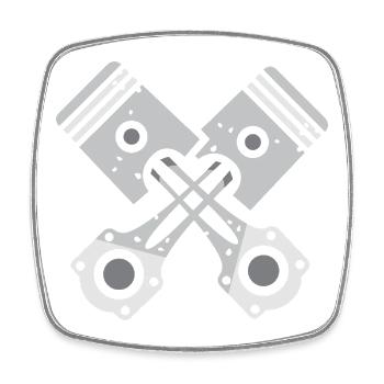 Crossed Piston Gray Mechanic Design - Square fridge magnet - white - Front