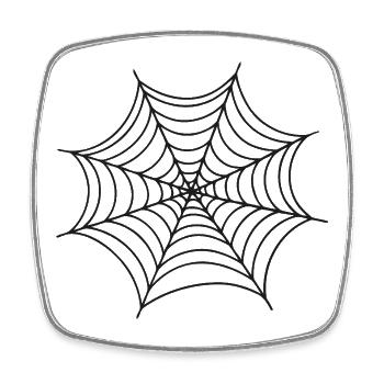 Black Minimalist Spider Web - Square fridge magnet - white - Front