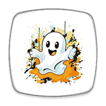 Cheerful ghost splash - Square fridge magnet - white - Front