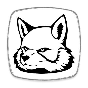 Cadeau T-shirt Renard - Magnet carré - blanc - Devant