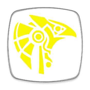 Ägyptischer Gott Horus (gelb) - Viereckiger Kühlschrankmagnet - Weiß - Vorne