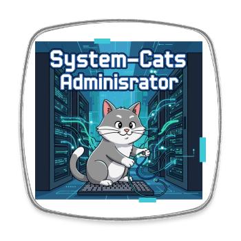 Administrateur System Cats - Magnet carré - blanc - Devant
