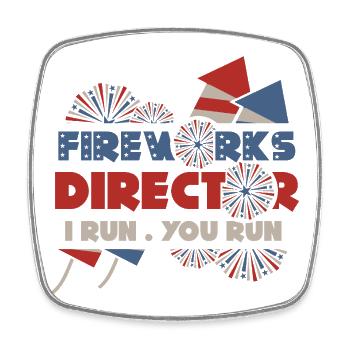 Firework Director – I Run, You Run  - Viereckiger Kühlschrankmagnet - Weiß - Vorne