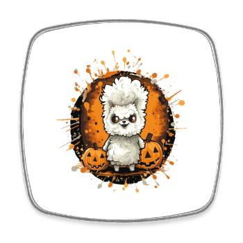 Lama Halloween Comic - Viereckiger Kühlschrankmagnet - Weiß - Vorne
