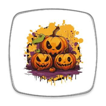 Kürbisbande Halloween Druck - Viereckiger Kühlschrankmagnet - Weiß - Vorne