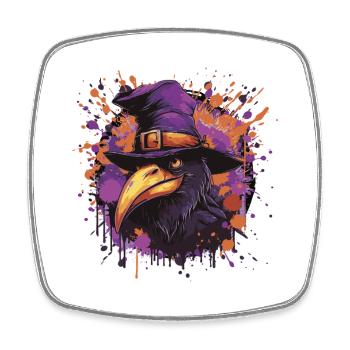 Corbeau Bande Dessinée Halloween - Magnet carré - blanc - Devant
