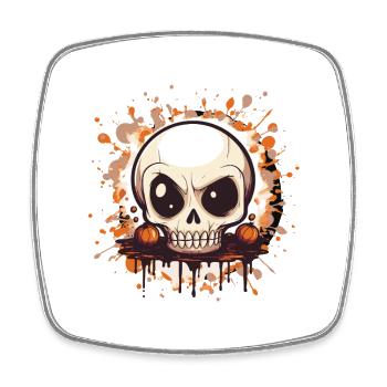 Kürbisskull Splash - Viereckiger Kühlschrankmagnet - Weiß - Vorne