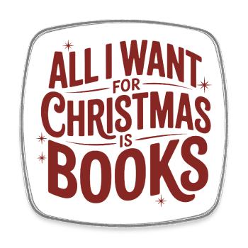 Weihnachtswunsch Bücher - Viereckiger Kühlschrankmagnet - Weiß - Vorne