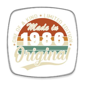 1986 Vintage Rétro Cadeau D'anniversaire - Magnet carré - blanc - Devant